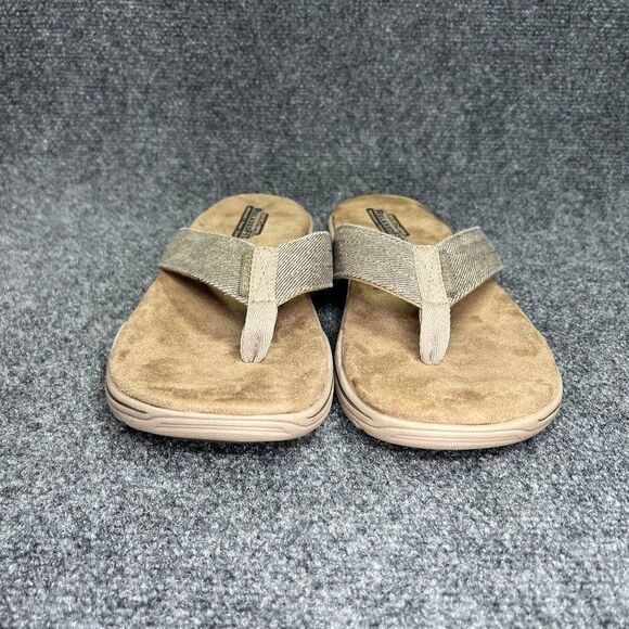 Skechers Rosen Sandals Men's 10 Khaki Athletic Outdoor Summer Beach Flip Flops - Picture 2 of 12